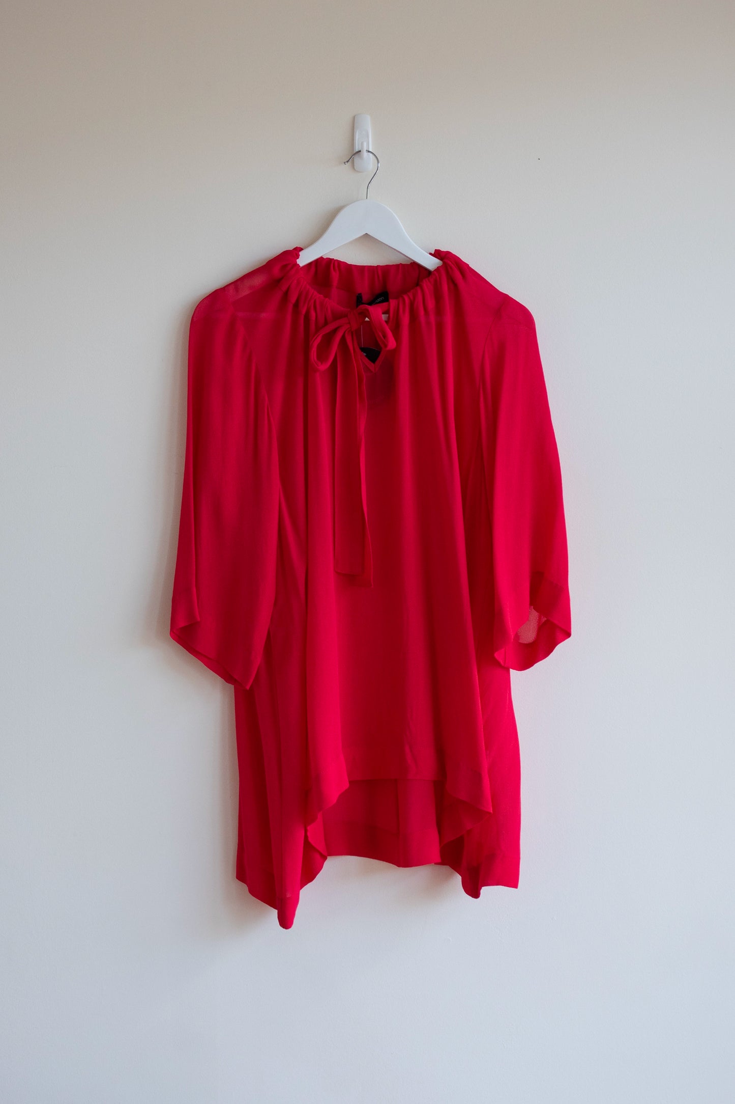 Bittermoon, Valencia, Top, Red, Viscose, Sheer, workwear, made in NZ